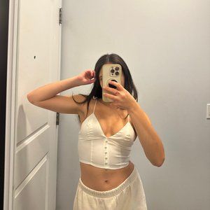 Urban Outfitters Cream Crop Top